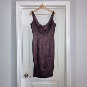 Milly women’s Elegant Purple sparkle midi evening Sleeveless Dress